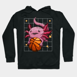 Axolotl Playing Basketball Sport, Basketball Axolotl Hoodie